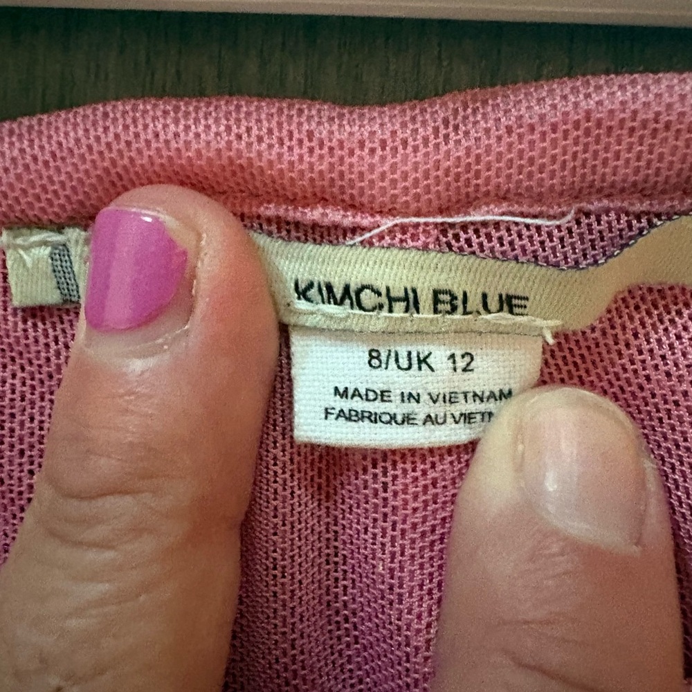 Anthropologie Kimchi Blue Pink Sequin Cropped Flare Pants size 8 - Picture 2 of 2